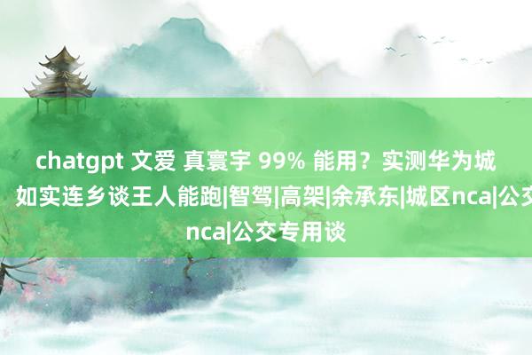 chatgpt 文爱 真寰宇 99% 能用？实测华为城区NCA，如实连乡谈王人能跑|智驾|高架|余承